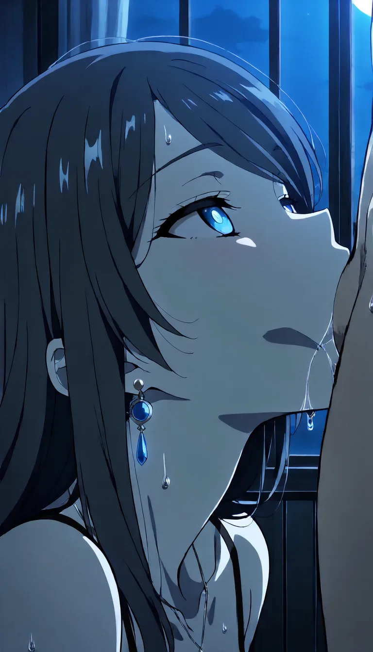 highly detailed, natural lighting, 2girls, swept bangs, jewelry, deepthroat, moonlight, cinematic realism