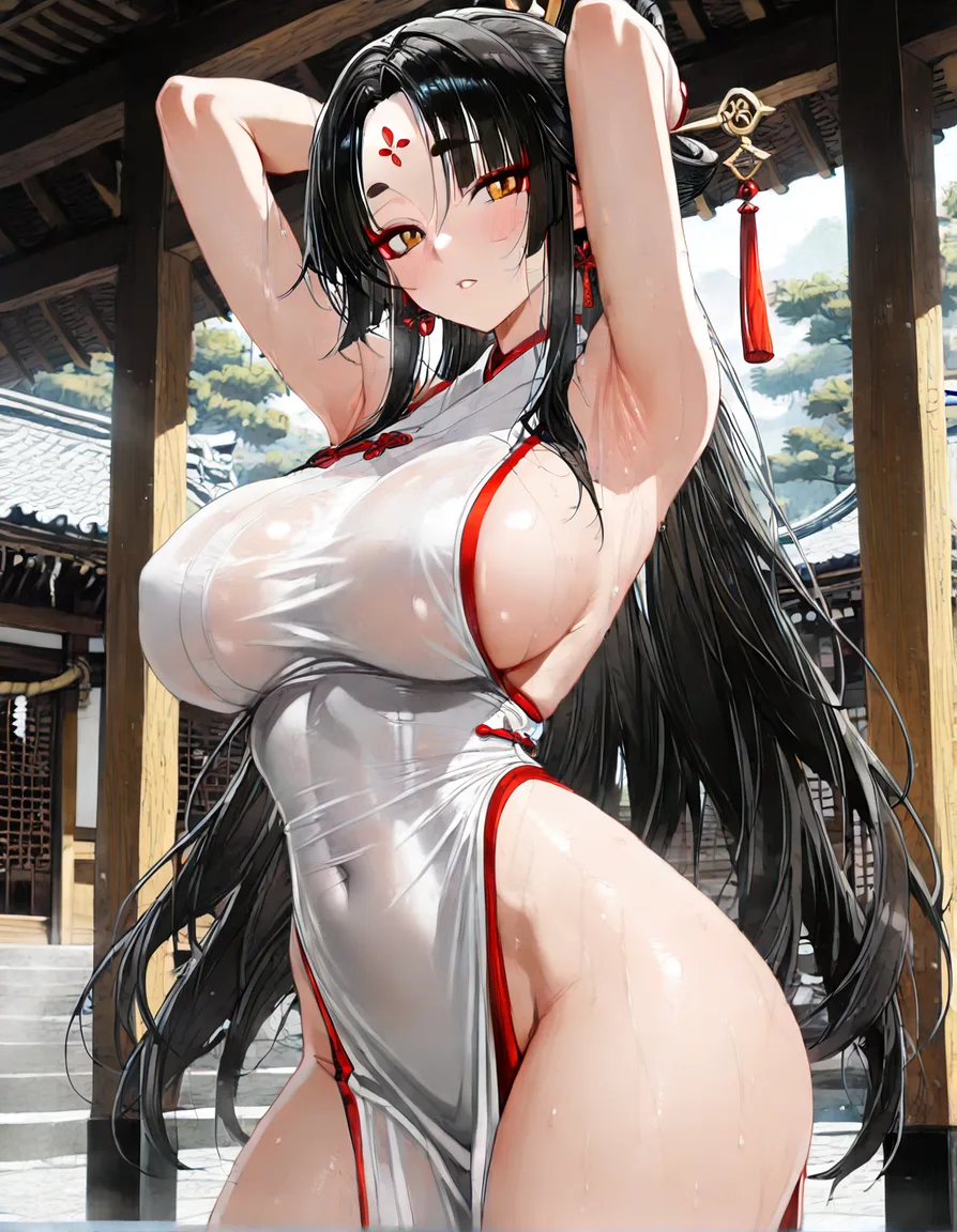 Dara-san of reiwa era , armpits , large_breasts Break anciet japanese temple, hentai_studio_quality