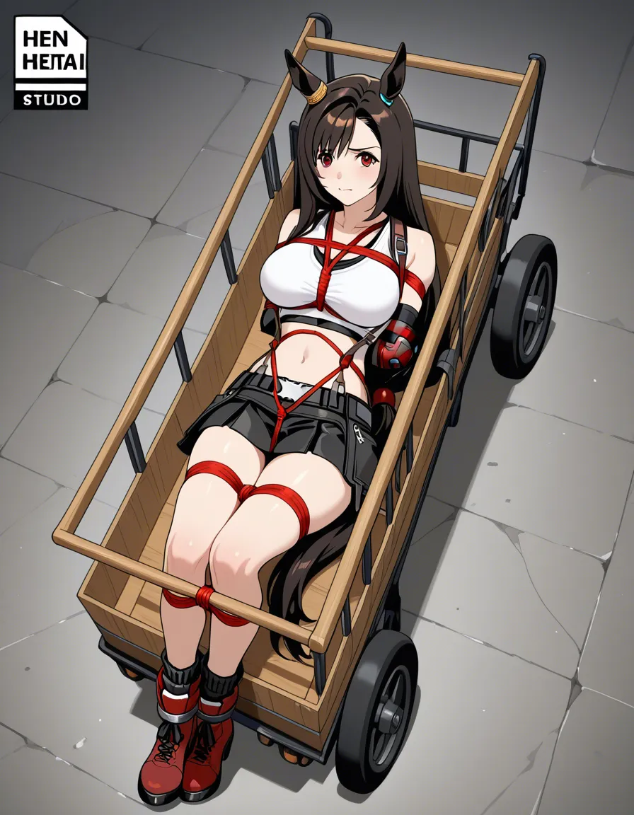 tifa_lockheart, horse_girl , bondage , cart, hentai_studio_quality