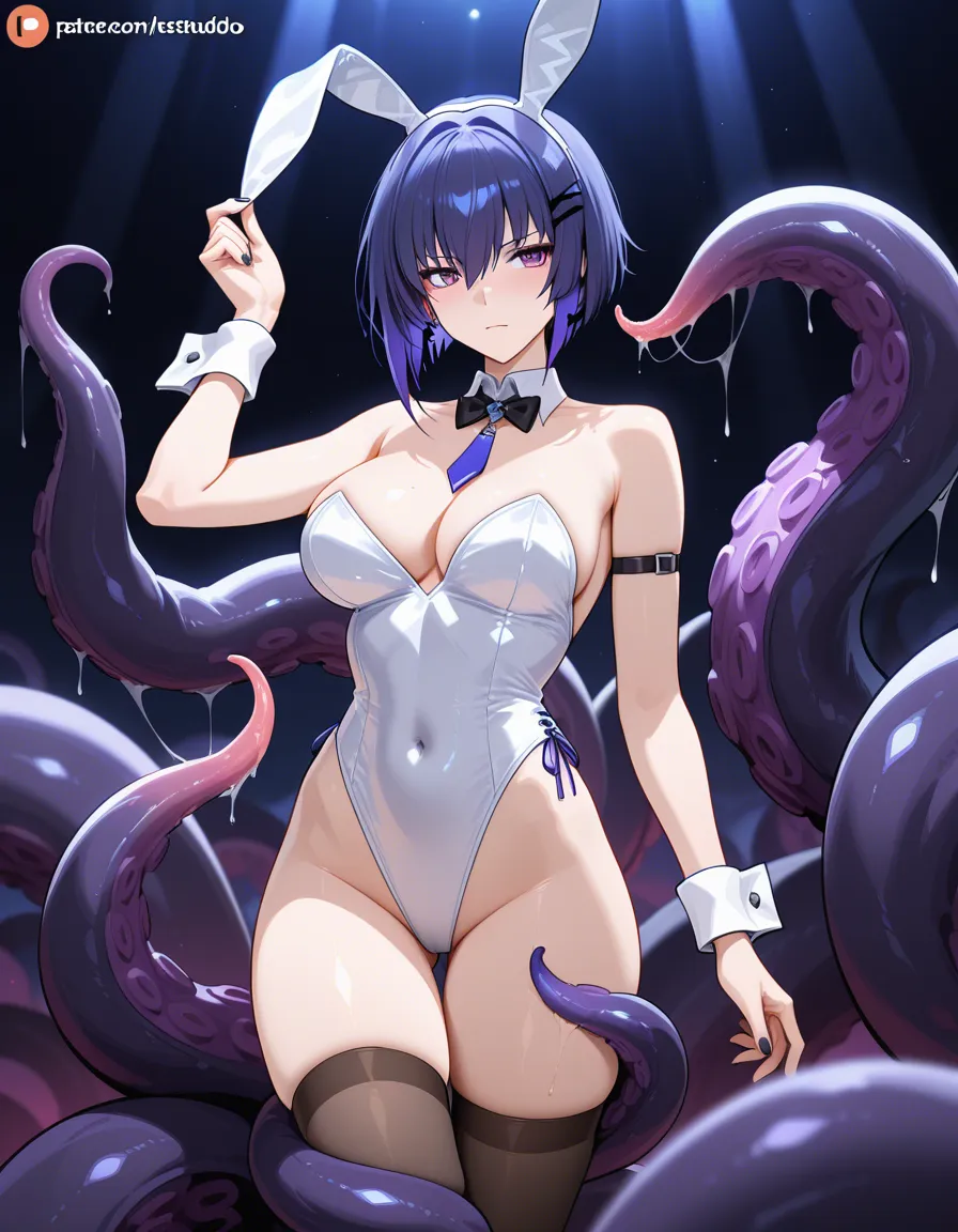 raven , playboy_bunny , tentacles,, hentai_studio_quality