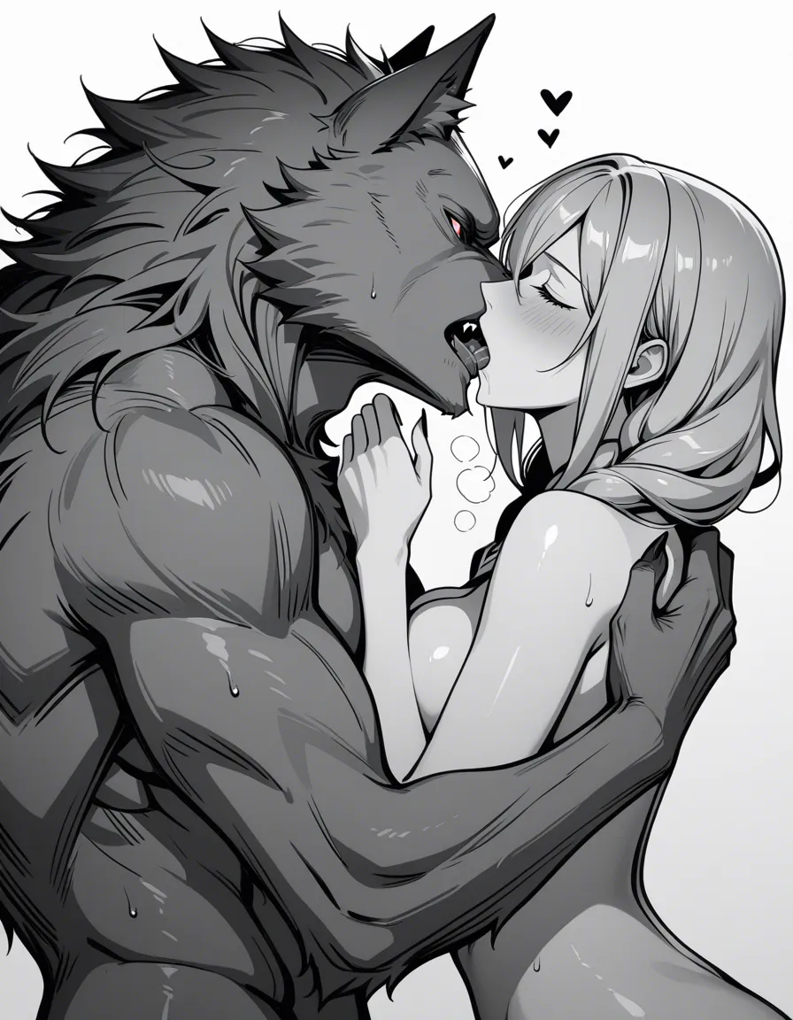 daphnie_blake, werewolf, french_kiss, hentai_studio_quality