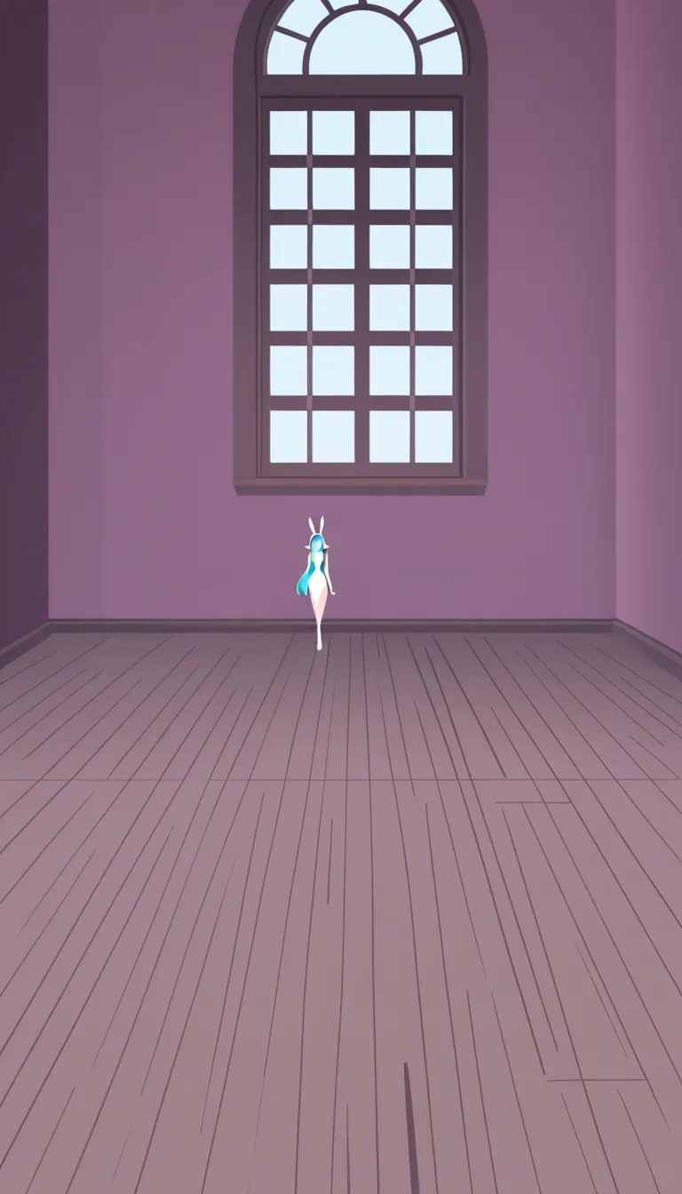 masterpiece, clean art, bunny girl, futanari, pointy ears, window, vivid anime colors, (anime style:1.3), 2d, anime screencap, cel shading, flat color, @00osamio00