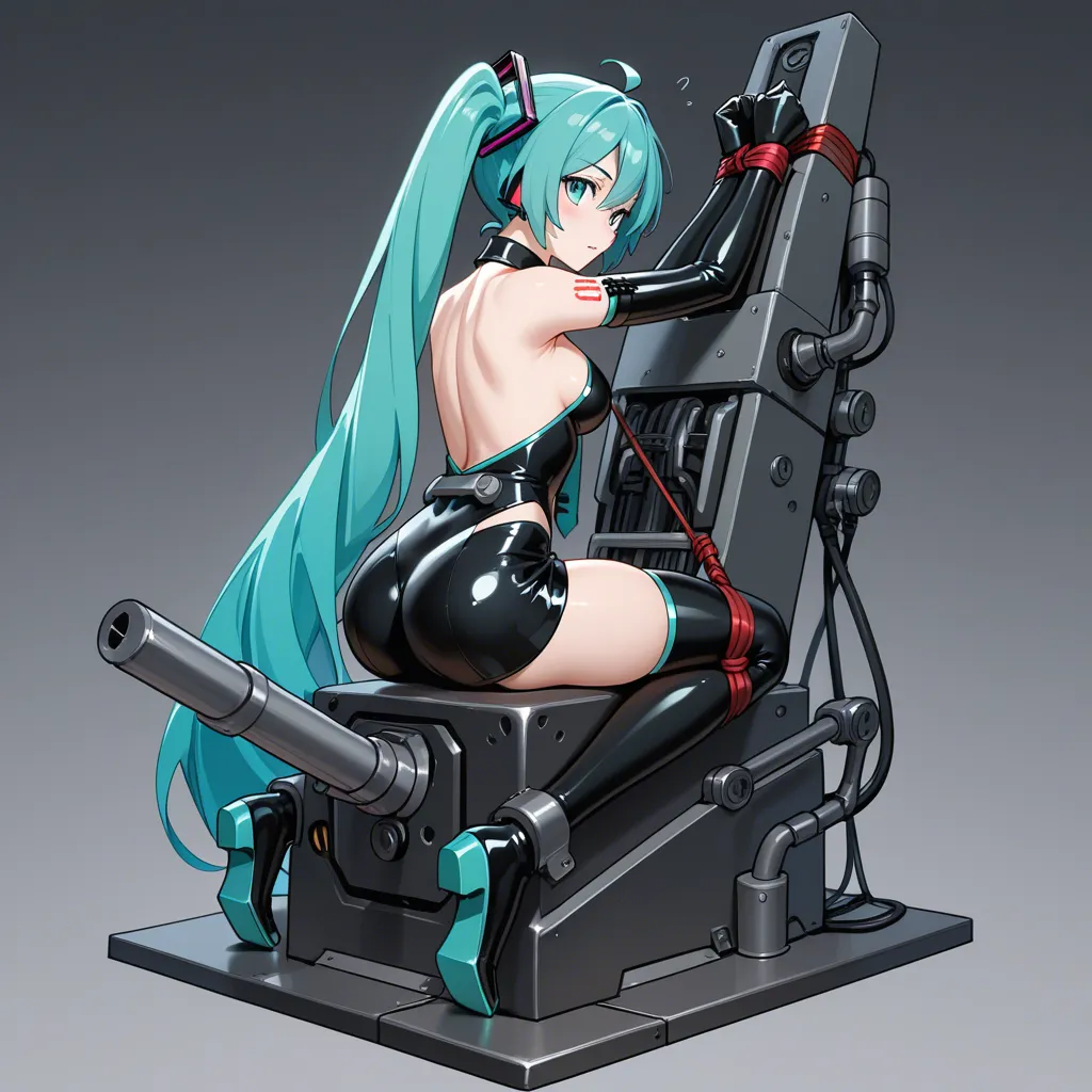 @hatsune_miku #bondage #from_behind #machinery, hentai_studio_quality