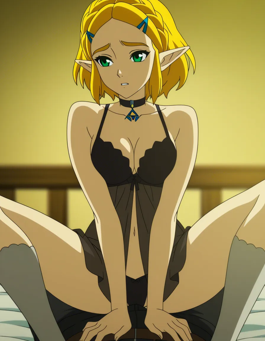 @princess_zelda, ultra detailed, double_penetration bare shoulders, socks, black lingerie, choker, blurry background, intense passion, soft cel shading, hentai_studio_quality, (anime style:1.3), 2d, anime screencap, cel shading, flat color, (anime style:1.3), 2d, anime screencap, cel shading, flat color, (anime style:1.3), 2d, anime screencap, cel shading, flat color