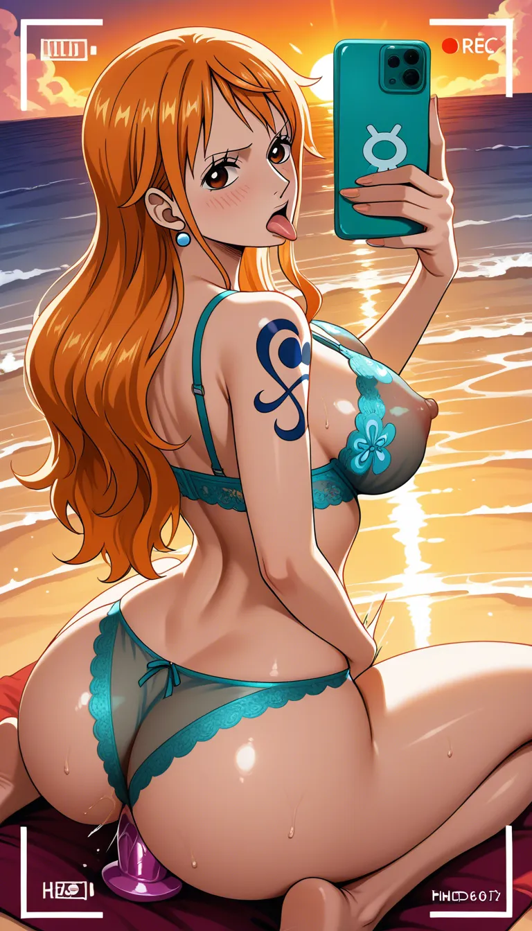 score_9, score_8_up, score_7_up, score_6_up, 1girl, (Nami from One Piece), 4k, hdr, best resoluthion, detailed, detailed face, oceant, sunset, sunbeams, beautiful sky, girl in teal lingerie, (one, piece), (masturbate:1.5), orgasm face, pleasure, pussy juice, exposed tits, hard nipples naked breast, <lora:hinaTuningFaceDetailer_SDXL-v2-rank256-pruned:.8>, staekinglight, pcpcpc, <lora:nai3animation_v2.6.1-000100:.8>, taking selfie, recording self, tongue out, big ass kneeling showing ass, exposed tits, blowing kiss, (selfie angled down on girl), (top view), <lora:ClearHand-V2:.8>, dildo riding, one piece anime quality, one piece anime style, hentai_studio_quality, hentai_studio_quality see-through_clothes