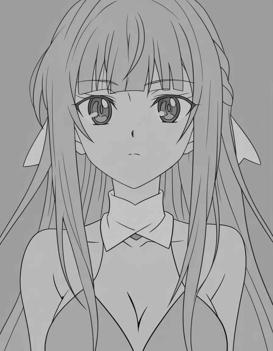 Quiero que me generes una chica de cabello rojo con ojos escarlata y piel blanca con unos senos exageradamente gigantescos quiero que a la chica le coloques curvas y no le coloques ropa, (anime style:1.3), 2d, anime screencap, cel shading, flat color