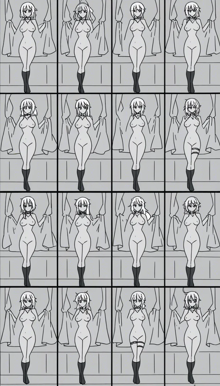 best quality, explicit detail, 6+girls, thigh strap, socks, bouncing breasts, mysterious vibe, anime style
