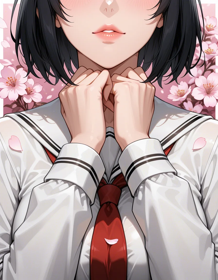 masterpiece, best quality, 1girl, futanari, lips, petals, manga panel look, hentai_studio_quality