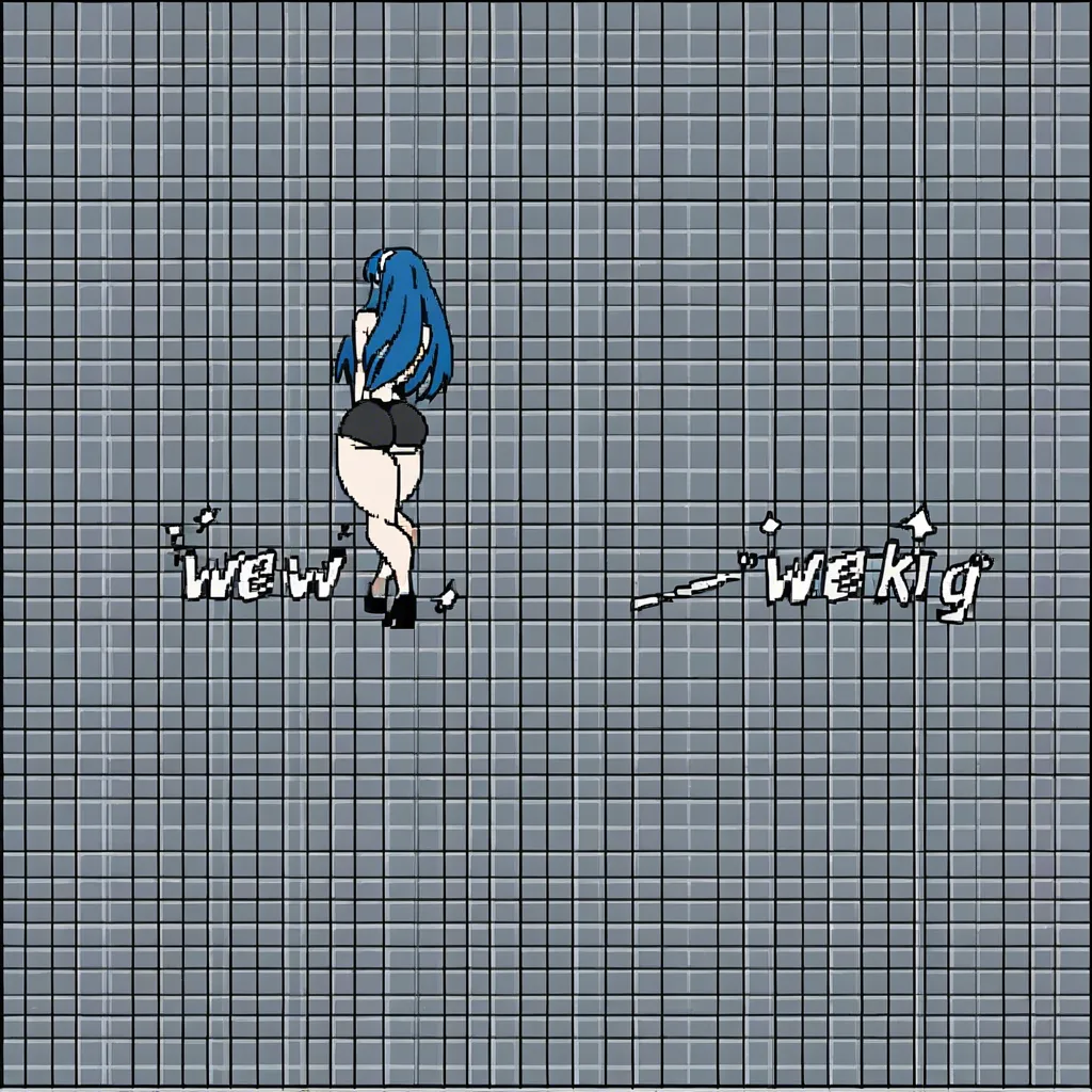 pixel art, 16-bit, 1girl, thick thighs, twerking, big ass, lewd, retro style