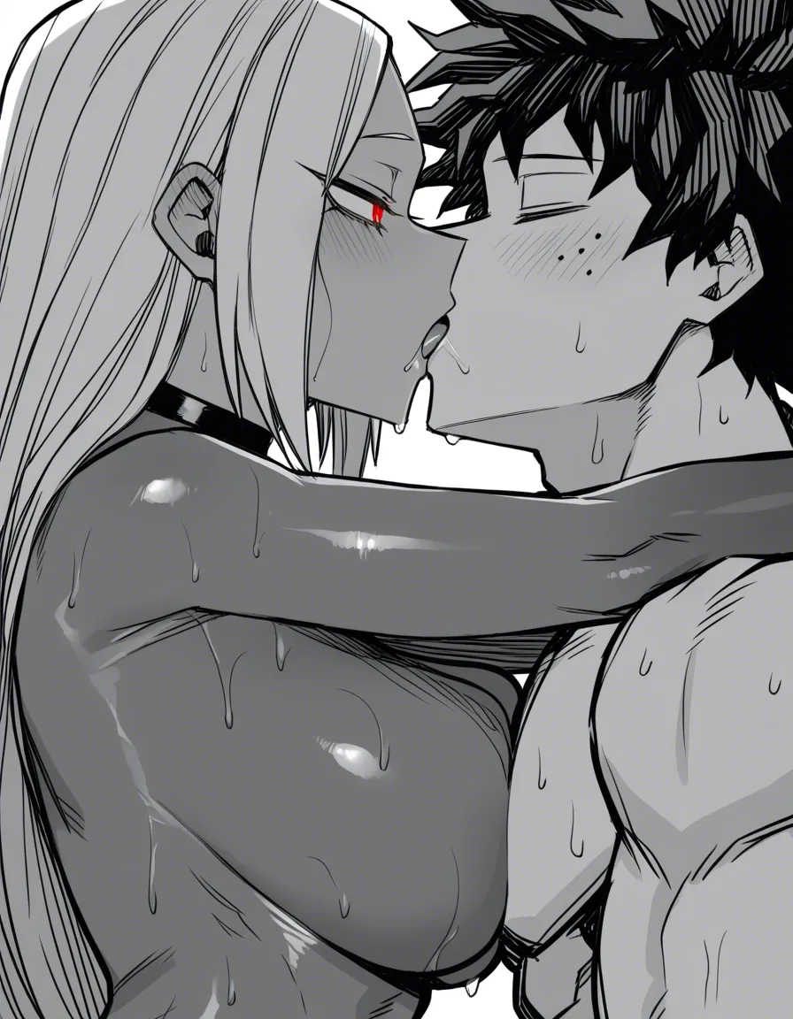 Rumi Usagiyama, my hero academia, kissing Izuku Midoriya, a wet, tongue-filled kiss.  

[ratatatat74] Bad Ending Party., hentai_studio_quality, hentai_studio_quality, hentai_studio_quality