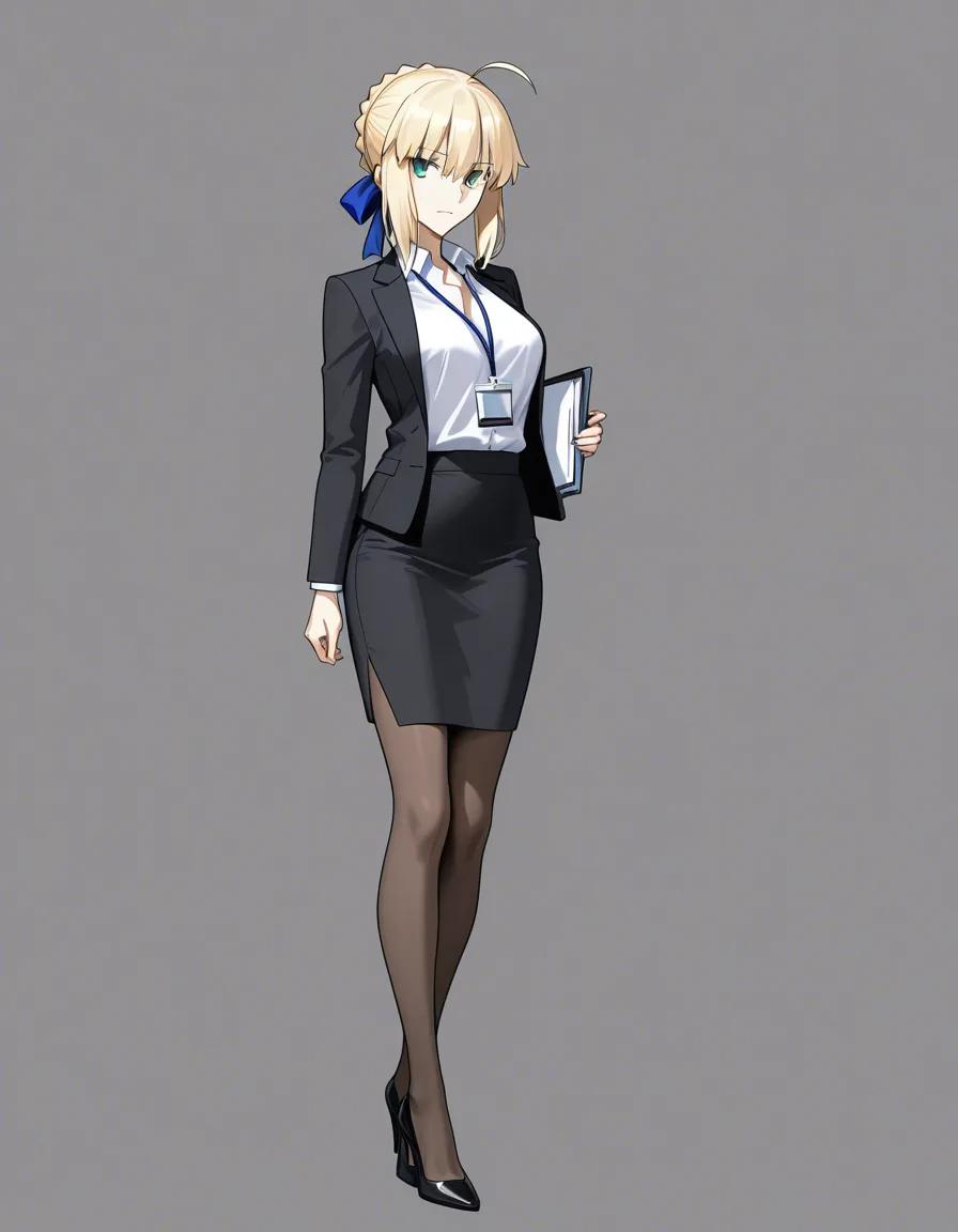 @artoria_pendragon_(fate), #office_lady , #pencil_skirt, hentai_studio_quality
