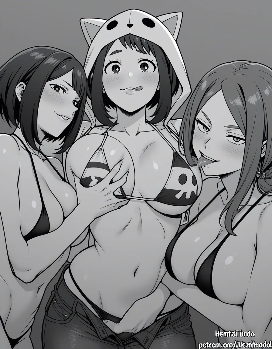 @uraraka_ochaco looking_at_viewer grabbing_own_breast licking_lips handjob
zipper hooded_jacket unzipped bikini_under_clothes denim_shorts cleavage pov male masturbation, hentai_studio_quality threesome, hentai_studio_quality
hentai_studio_quality, hentai_studio_quality, hentai_studio_quality