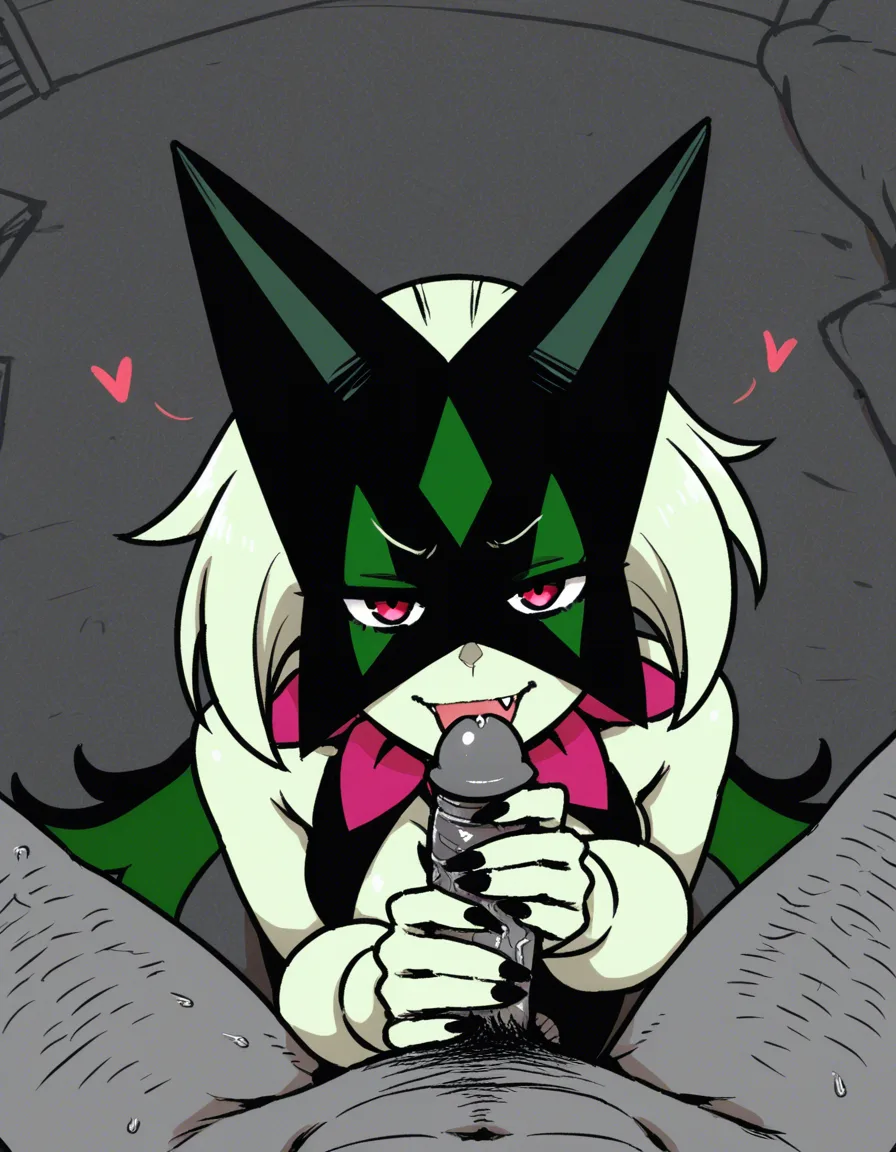 akairiot_artstyle, @meowscarada, 1girl, naughty_face, handjob, looking_at_viewer, pov, hentai_studio_quality