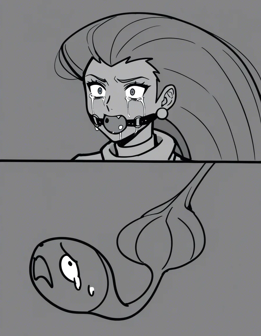 jessie pokemon , pokemon_(creature) , ball_gag , crying , scared, hentai_studio_quality