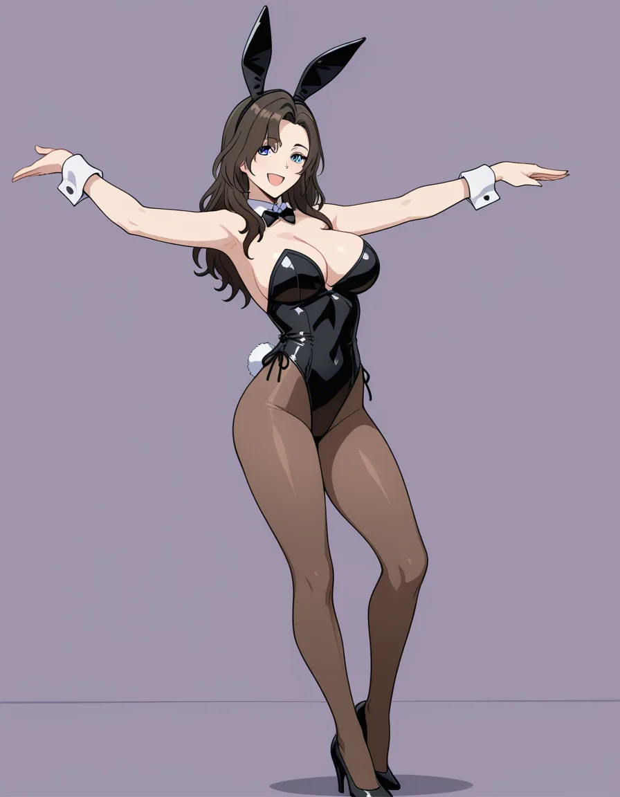 masterpiece , miranda lawson , playboy_bunny , dancing , happy, hentai_studio_quality