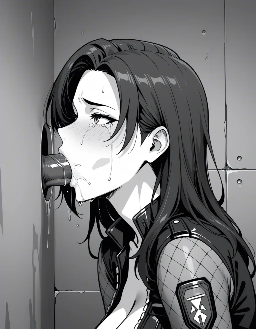 masterpiece , miranda lawson , , profile glory_hole , fellatio  , crying ,  hentai_studio_quality, hentai_studio_quality