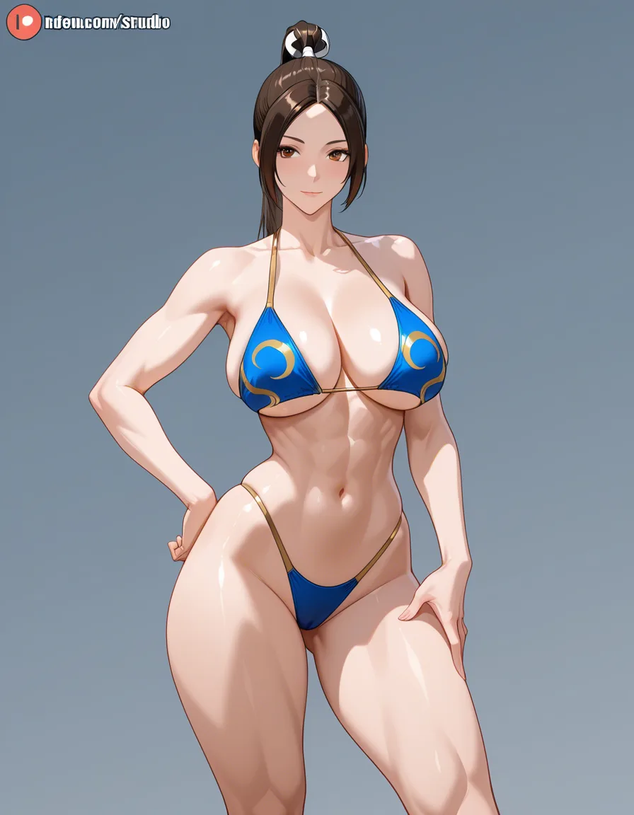 2girl @shiranui_mai @chun-li bikini bikini, hentai_studio_quality