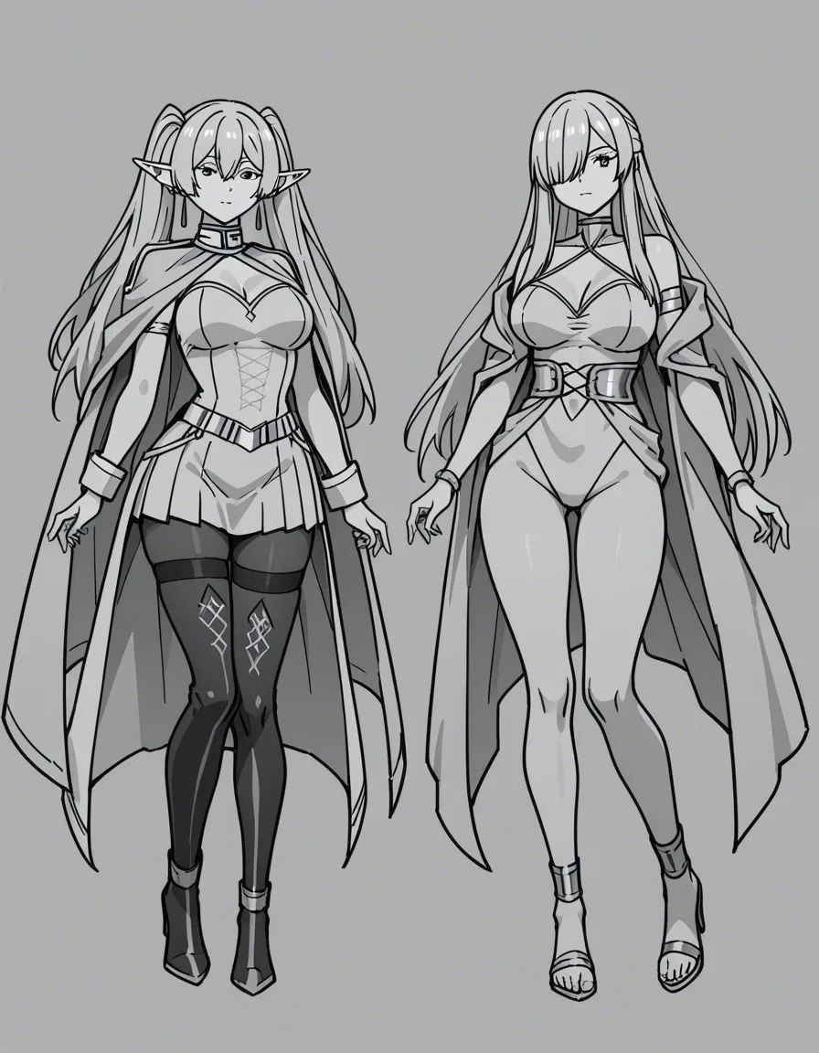 Frieren nua deitada, pernas para cima e abertas, com a mao dela abrindo a buceta bem molhada, hentai_studio_quality