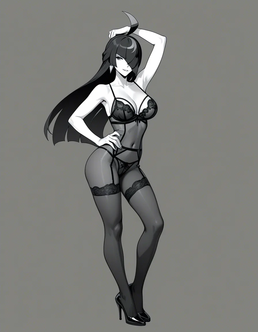 mother from pokemon black and white , lingerie , high heels, hentai_studio_quality