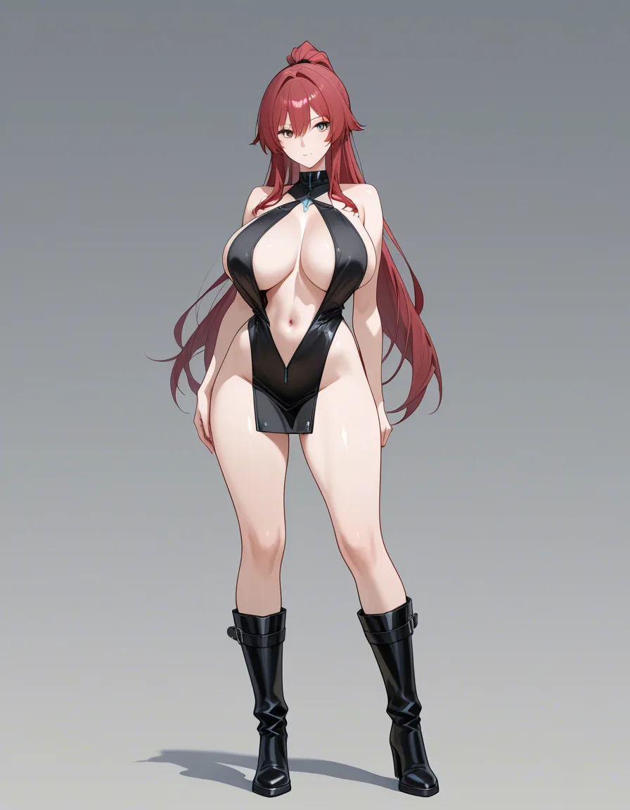 Hentai full_body Very large bare chest boobs boots Naked, hentai_studio_quality