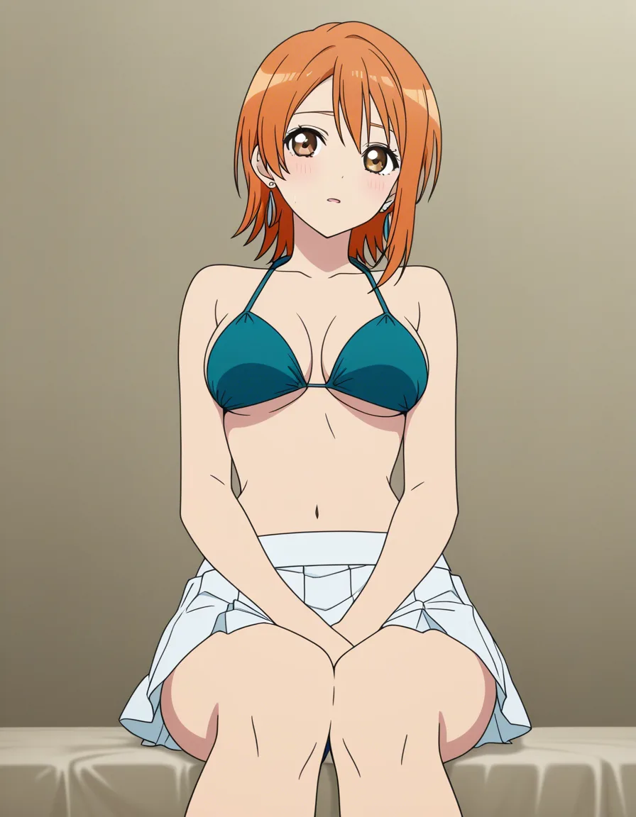 Nami manga accurate art style naked fellatio blue bikini_skirt, (anime style:1.3), 2d, anime screencap, cel shading, flat color, @00osamio00