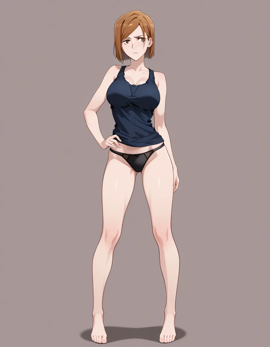 Kugisaki nobara,tanktop,hand sleeves,panties, hentai_studio_quality