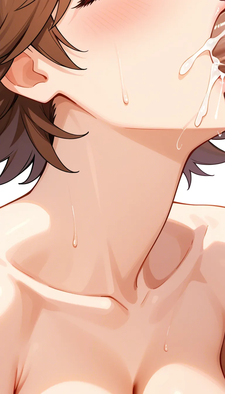 Honda mio from idle master Cinderella girls, completely naked, close up face, close eyes,she gives fellatio, deep throat,cum in mouth, hentai_studio_quality