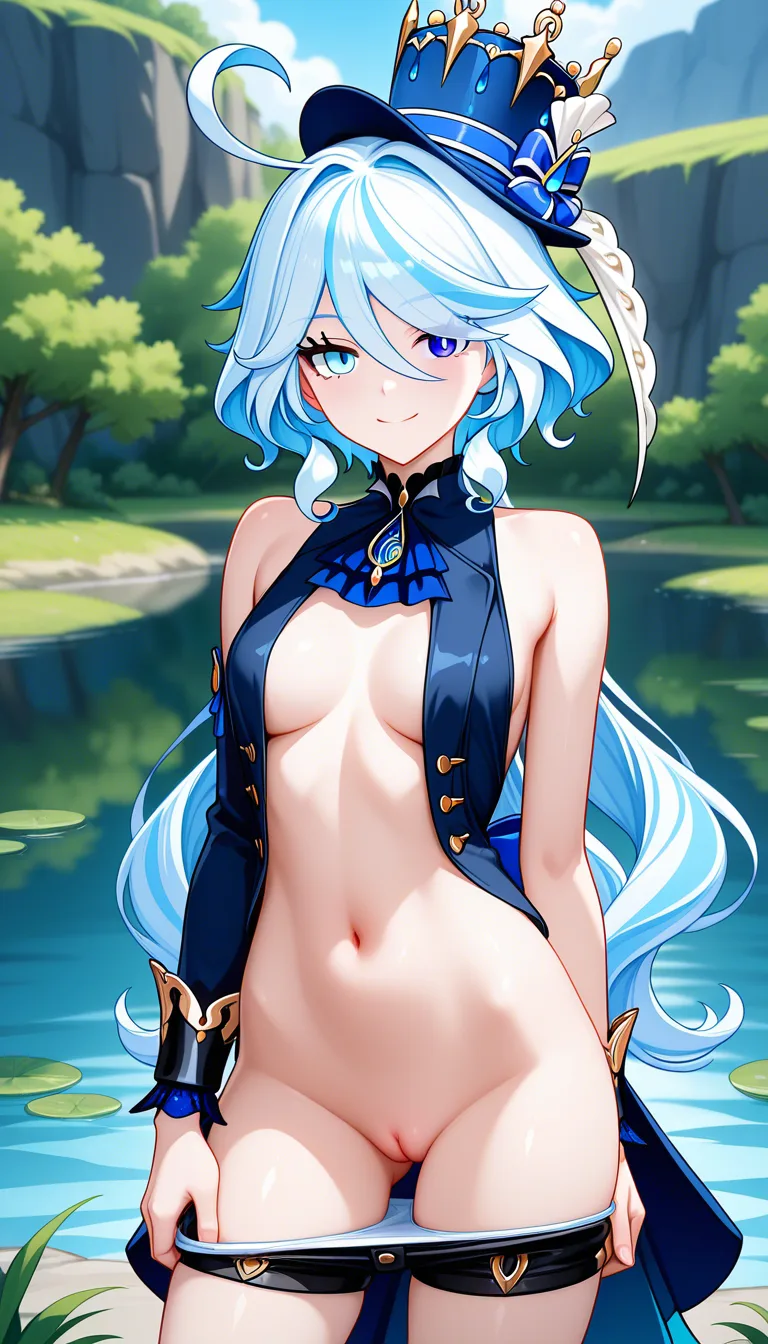 Masterpiece, Genshin impact stylem Furina, shorts down, panties down, Pussy, lake, look at viewer, outfit, smile,.,,, value:0.1 for: hentai_studio_quality.,,,,,,,,,,, hentai_studio_quality, hentai_studio_quality, hentai_studio_quality, hentai_studio_quality, hentai_studio_quality, hentai_studio_quality, hentai_studio_quality, hentai_studio_quality, hentai_studio_quality, hentai_studio_quality, hentai_studio_quality, hentai_studio_quality, hentai_studio_quality, hentai_studio_quality