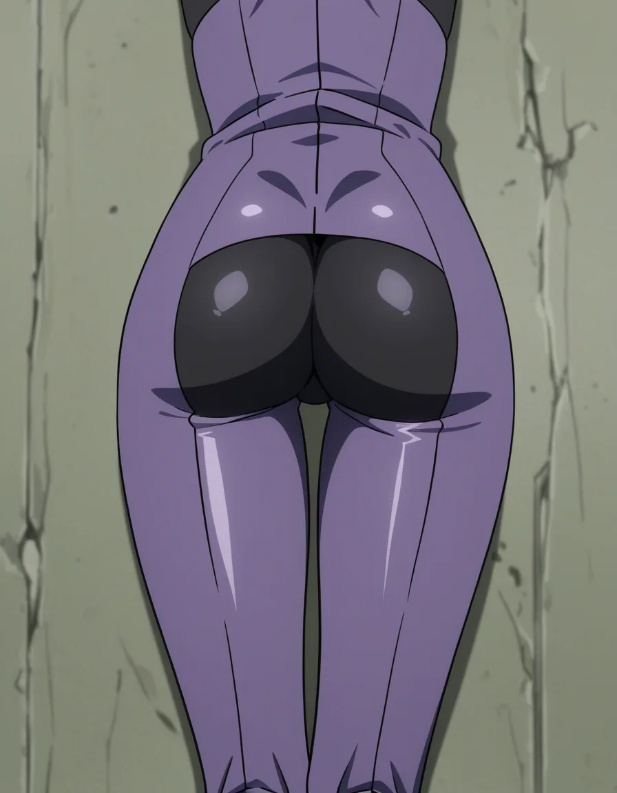 best quality, on_stomach , from_behind , tight_clothes ,, (anime style:1.3), 2d, anime screencap, cel shading, flat color