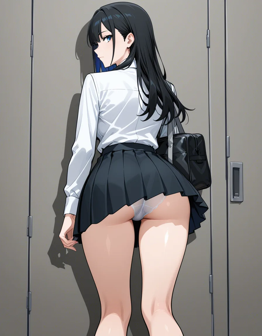 upskirt, school uniform, hentai_studio_quality