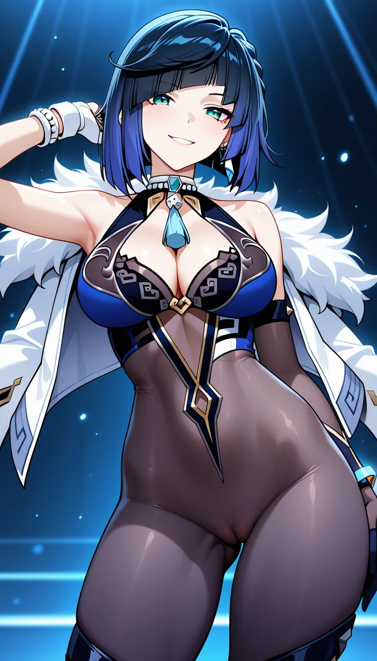 Masterpiece, Yelan Character from Genshin Impact, cameltoe, warm smile, cold palace background, hentai_studio_quality, hentai_studio_quality, hentai_studio_quality, hentai_studio_quality, hentai_studio_quality, hentai_studio_quality, hentai_studio_quality, hentai_studio_quality, hentai_studio_quality, hentai_studio_quality