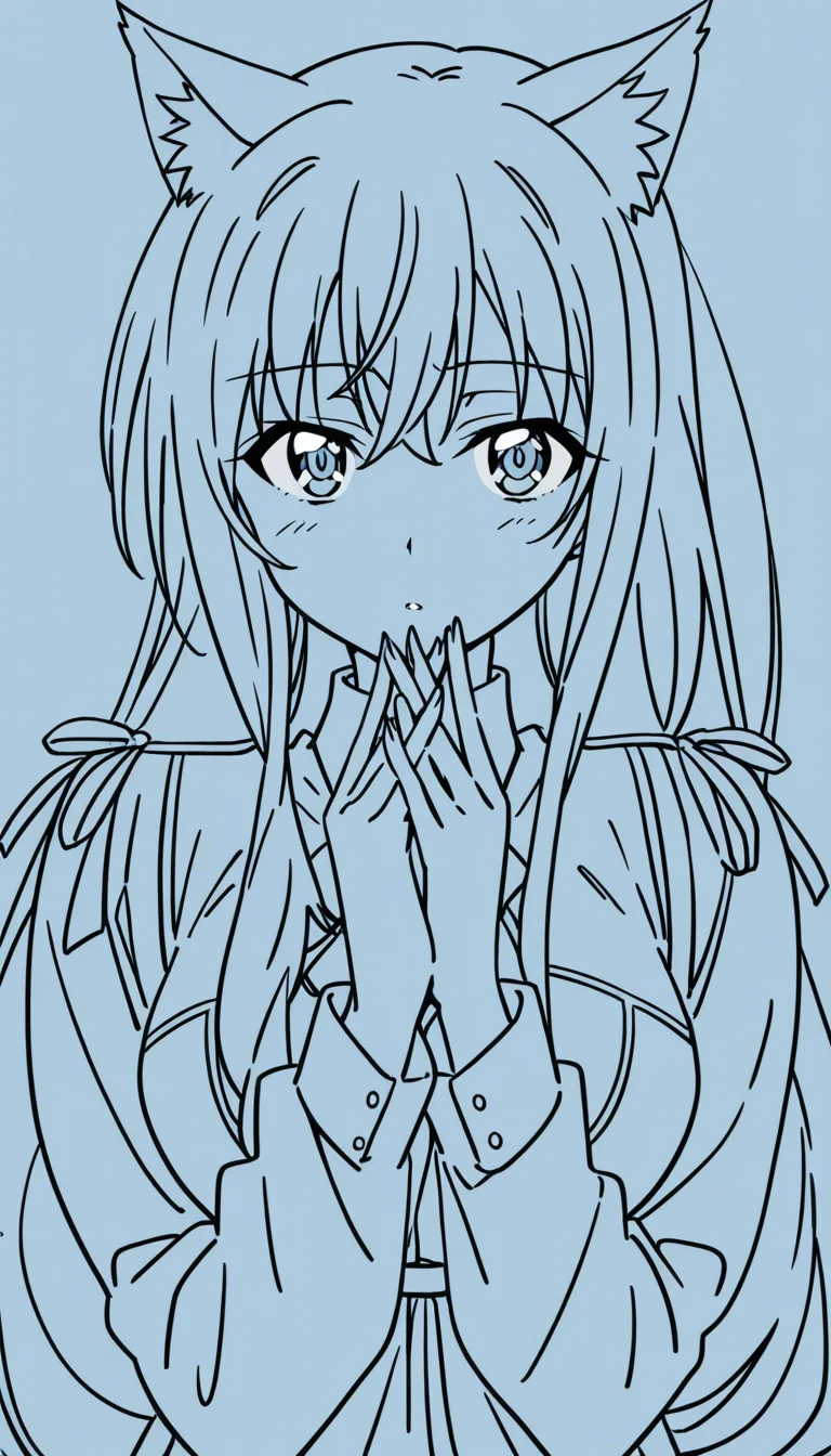 Catgirl spreding her pusy with her fingers