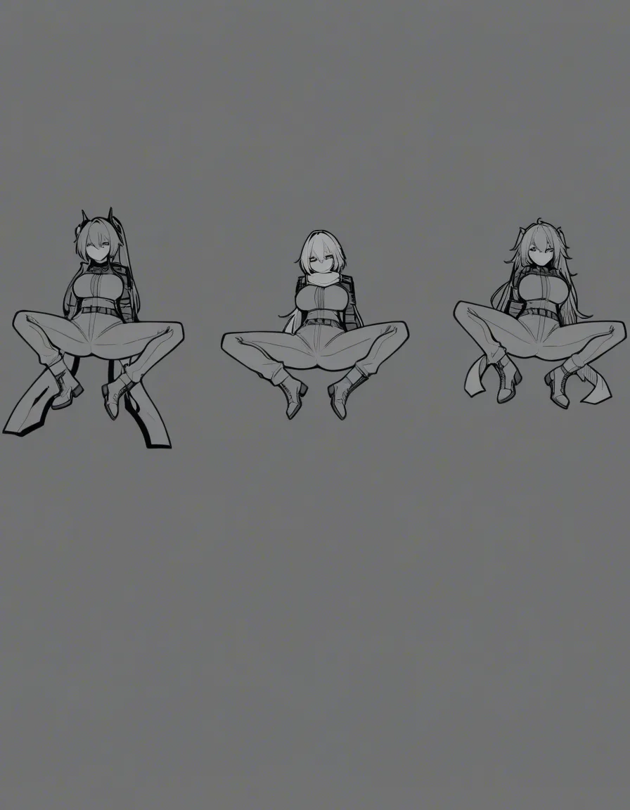 ultra detailed, 4girls, scarf, pants, spread legs, transparent background, eroge aesthetic, hentai_studio_quality