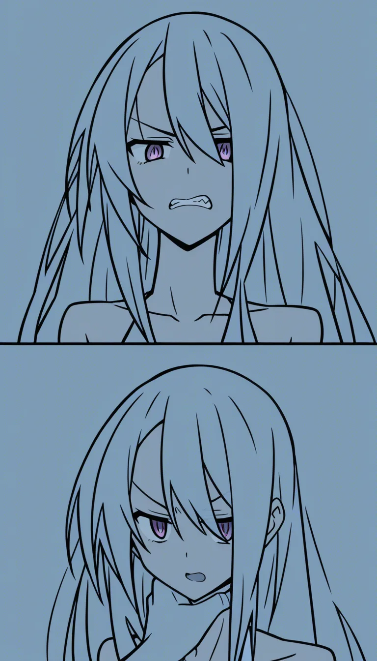 \1girl, long slender neck, 2 big hands grabbing it from the front, both thumbs press middle of throat, choking the girl hard, throat squeezed hard, girls tounge lolls out