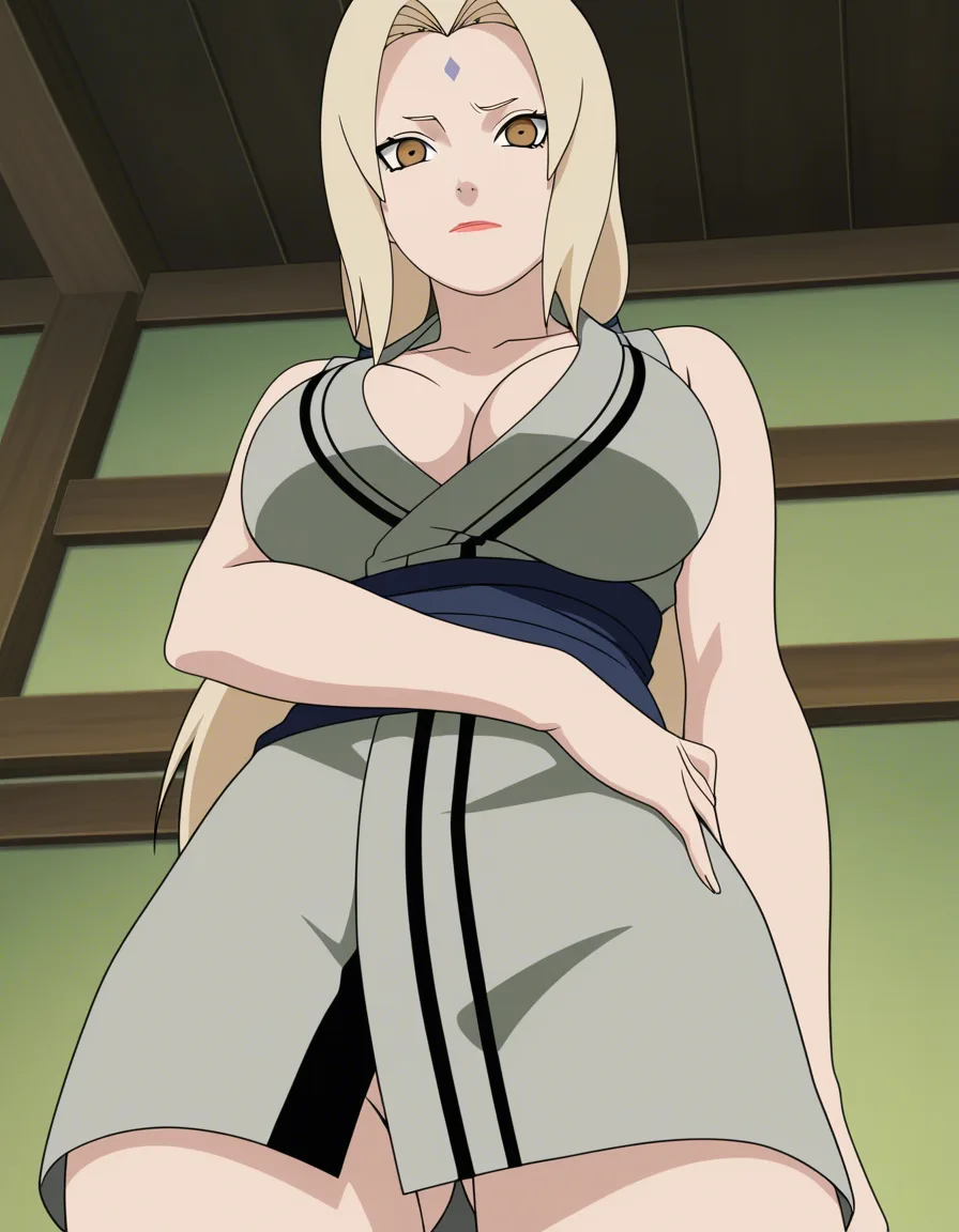@tsunade_(naruto) from_below, no_panties  hug @uzumaki_naruto with headband, (anime style:1.3), 2d, anime screencap, cel shading, flat color, hentai_studio_quality, (anime style:1.3), 2d, anime screencap, cel shading, flat color