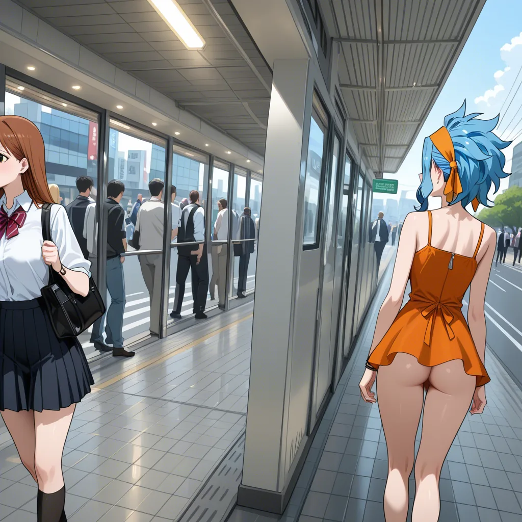 levy mcgarden, no panties, public, exhibitionism, shame, short dress,, hentai_studio_quality