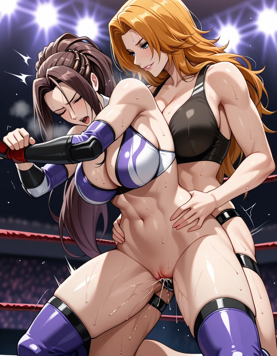 2girls , Best_quality, ultra_detailed,, sarah_kerrigan_(starcraft), @matsumoto_rangiku , yuri sex ,wrestling_ring wrestling defeated, pussy_juice squirting orgasm , sweat, strap-on vaginal sex_from_behind kneeling, hentai_studio_quality, hentai_studio_quality, hentai_studio_quality, hentai_studio_quality, hentai_studio_quality, hentai_studio_quality, hentai_studio_quality, hentai_studio_quality