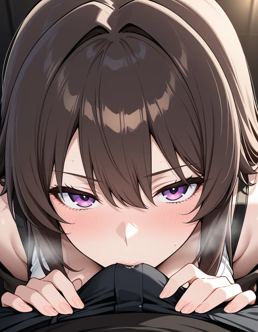 masterpiece, best quality, 1girl kissing_viewer buchukisu, sloppy,, hentai_studio_quality