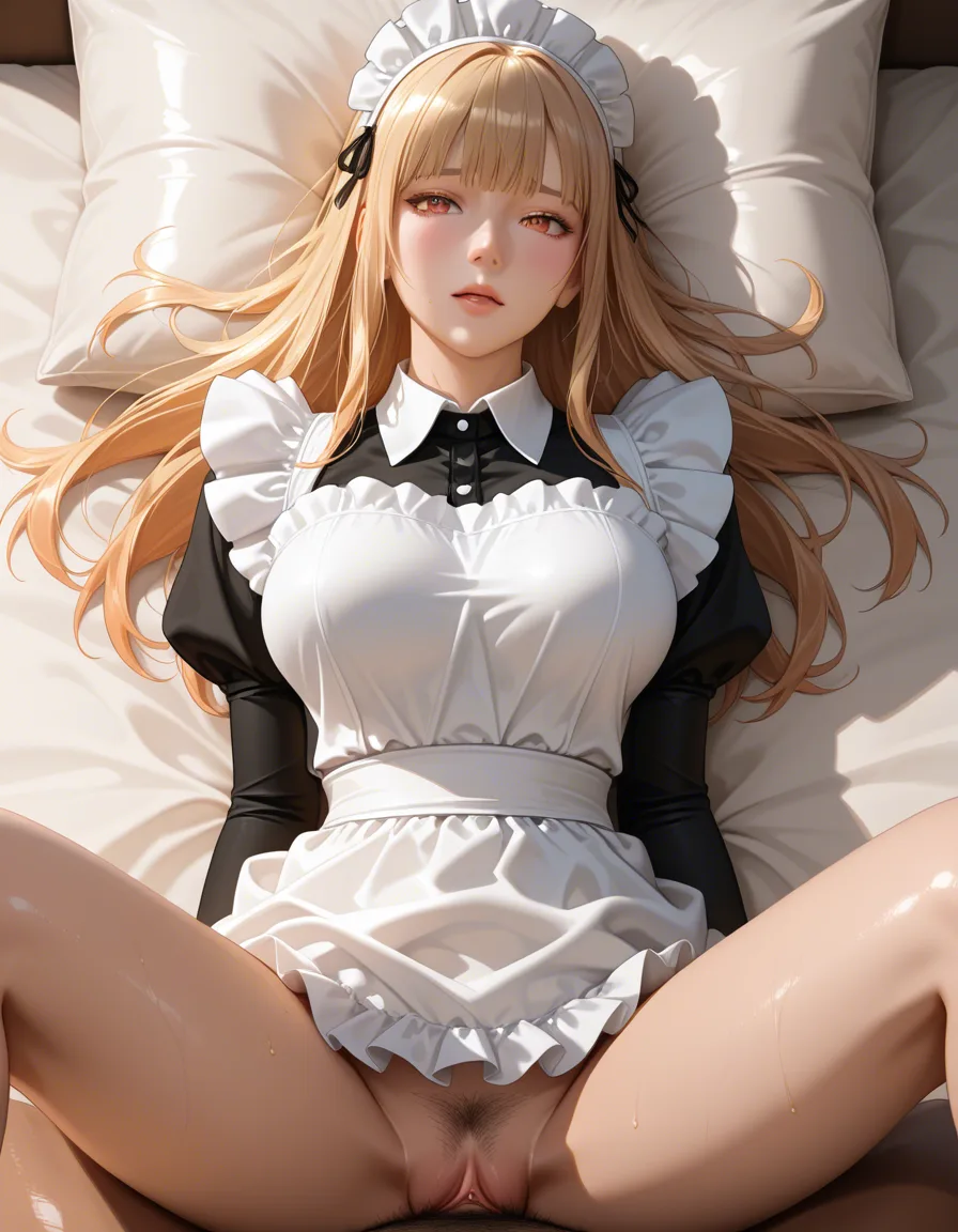 ultra HD, lifelike, maid, collared shirt, missionary, golden hour, photorealistic, hentai_studio_quality