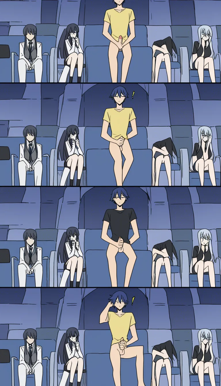 futanari public sex with crowd watching and masturbating