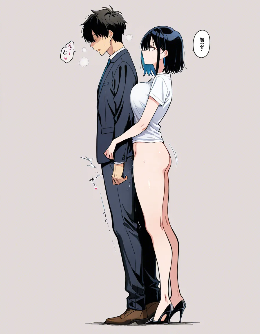 (masterpiece, best quality, ultra-detailed:1.3), doujin style, high-res, full color, full-body shot:1.3, 1 boy and 1 woman, artist: ishi_kei, height difference, small male and large female, woman being trained by a boy:1.5, woman being fucked by boy scene, boy (grin:1.2, small_size_body:2, pinning her down, missionary position, vaginal penetration, thrusting, groping breasts), woman (married woman, drool, moaning, disheveled, torn clothes, mature woman, lipstick, tall), in the living room, on the sofa, school backpack on the floor, (Japanese sound effects:1.5), speed lines, hentai_studio_quality