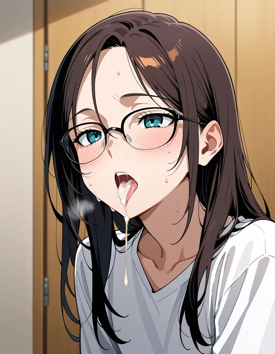 Glasses, otoko_no_ko , Cum, hentai_studio_quality, hentai_studio_quality, hentai_studio_quality