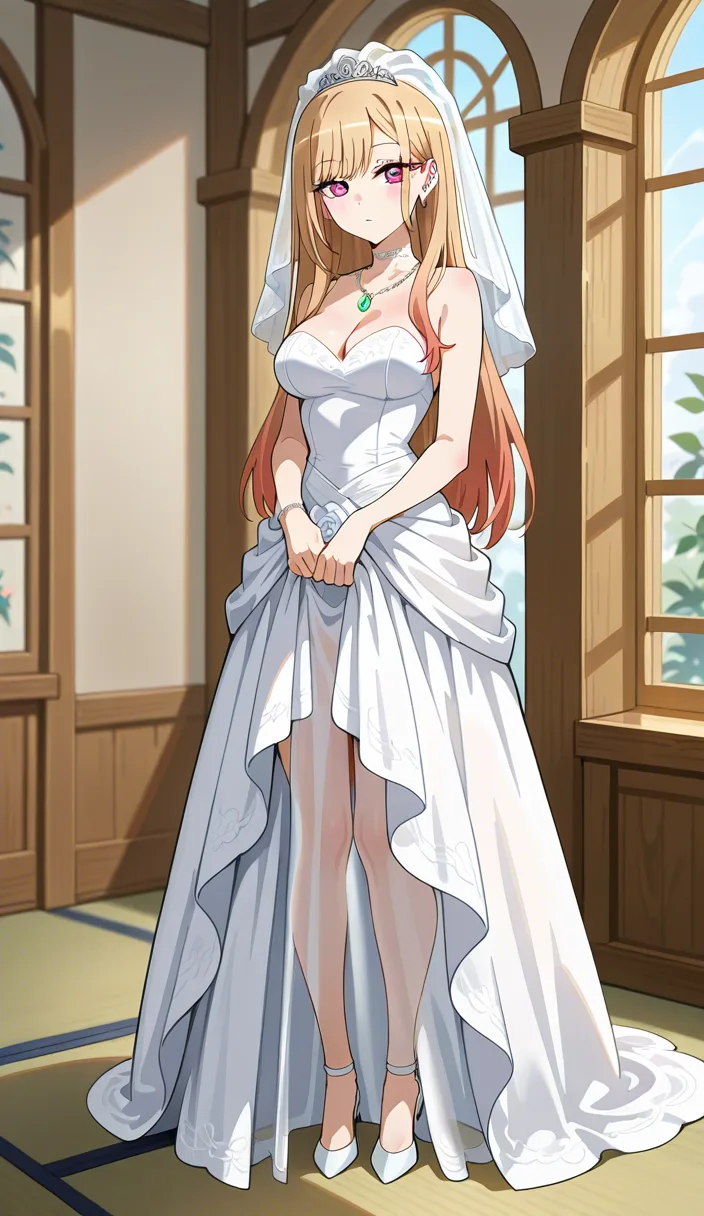 @kitagawa_marin, wedding_dress, lewd, expressionless, hentai_studio_quality