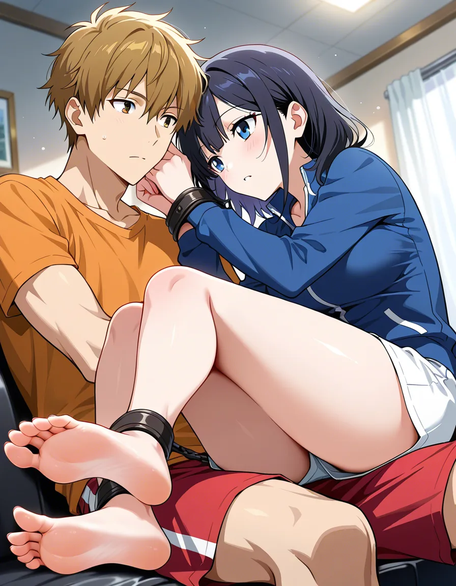 studio quality, sharp focus, couple, bondage, soles, indoors, dreamy atmosphere, lifelike full_body星町, hentai_studio_quality