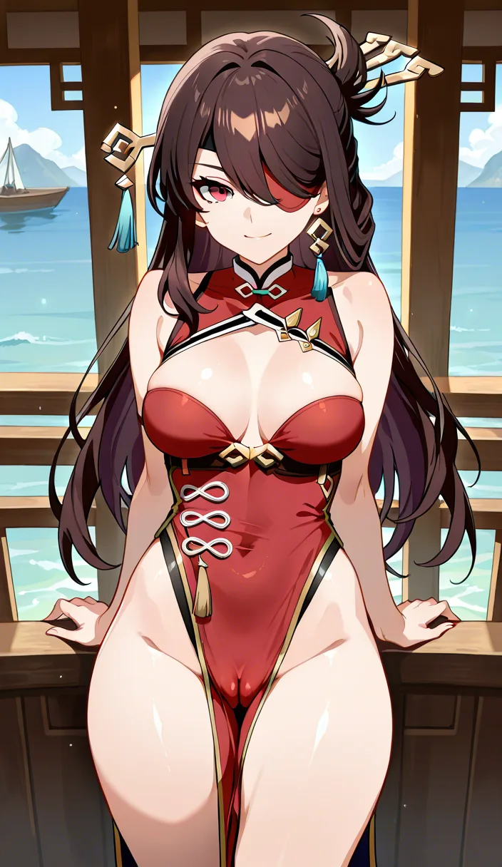Masterpiece, 1girl, Beidou character from genshin impact , look at viewer, Medium
breasts, outfit, pull cheongsam away to show cameltoe, Brave Smile, enjoying, Cameltoe, lightweight body, boat background .,,, value:0.1 for: hentai_studio_quality.,,,,.,,, hentai_studio_quality, hentai_studio_quality, hentai_studio_quality, hentai_studio_quality, hentai_studio_quality, hentai_studio_quality, hentai_studio_quality, hentai_studio_quality, hentai_studio_quality, hentai_studio_quality, hentai_studio_quality, hentai_studio_quality