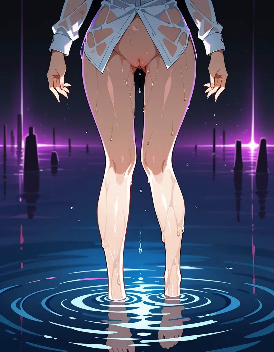 best quality, explicit detail, multiple girls, collared shirt, wet pussy, mysterious vibe, wide shot, soft cel shading, hentai_studio_quality