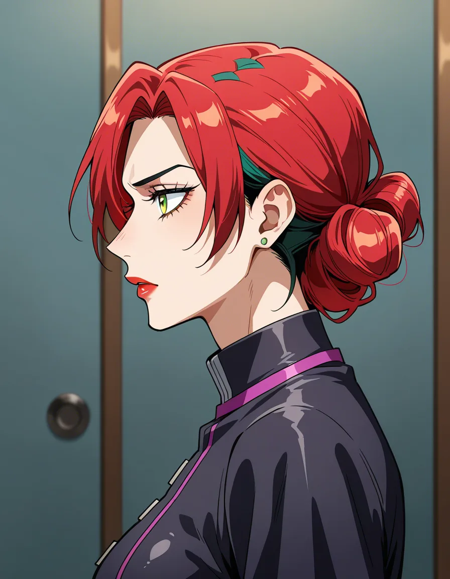Jolyne Cujoh getting her swollen red bubbly asscheeks fucked by old pervert landlord so she can pay rent, side shot, hentai_studio_quality