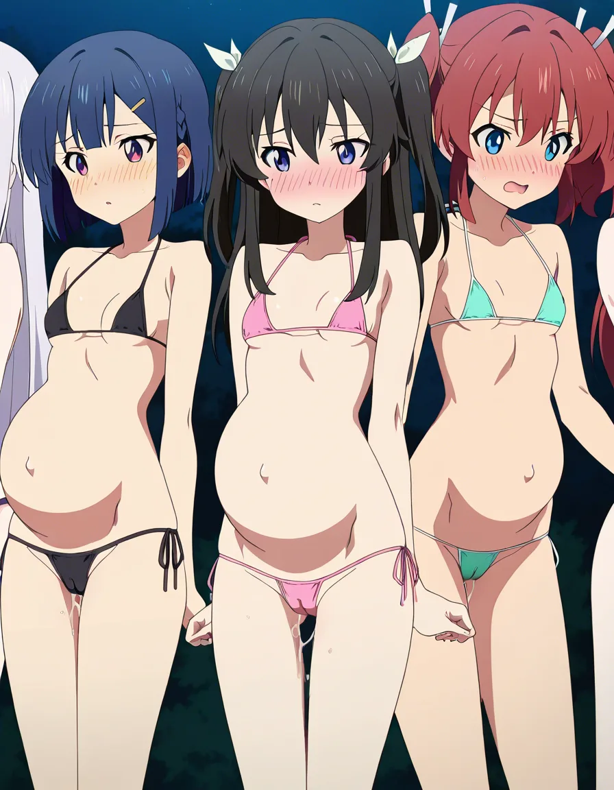 best quality, explicit detail, 5girls, tiny bikini, cameltoe, pregnant,,humping, skinny, tiny waste,eroge, aesthetic, blushing hentai_studio_quality, (anime style:1.3), 2d, anime screencap, cel shading, flat color, @00osamio00, hentai_studio_quality, (anime style:1.3), 2d, anime screencap, cel shading, flat color, @00osamio00, (anime style:1.3), 2d, anime screencap, cel shading, flat color, @00osamio00