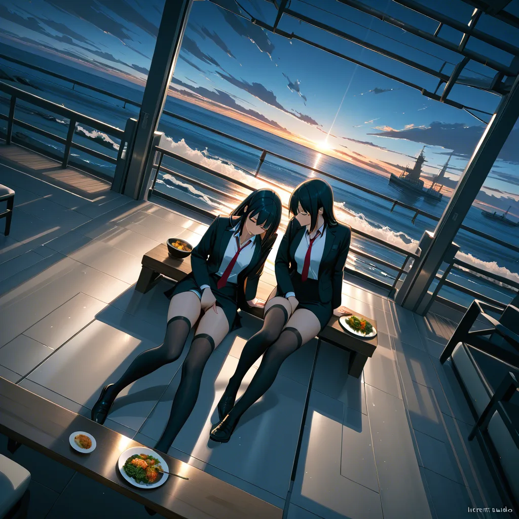 cinematic photo, 8k, multiple girls, thighhighs, food, fingering, water, dutch angle, studio photo