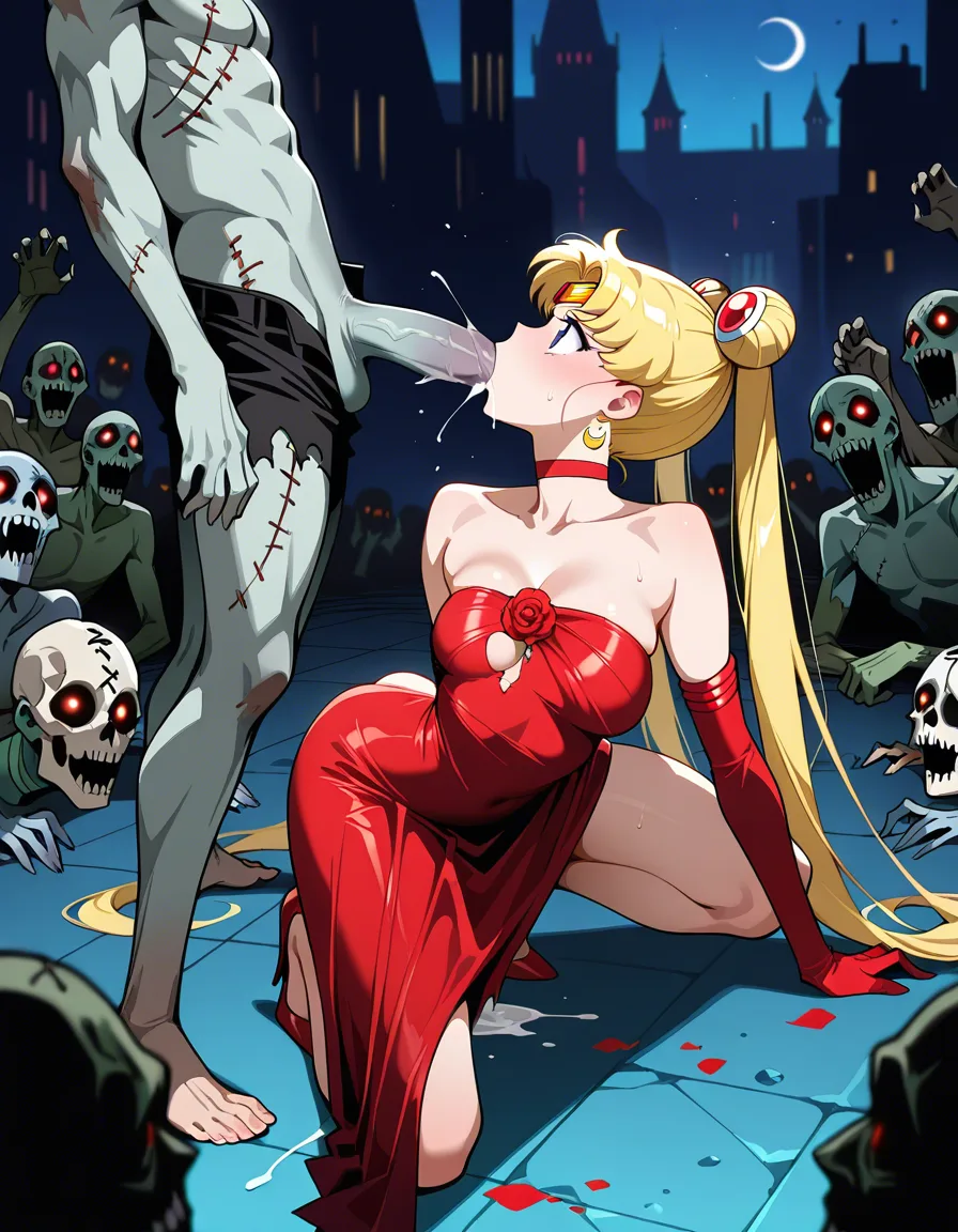 masterpiece , sailor_moon , profile . cocktail_dress , torn_clothes , zombie, fellatio , vaginal , all_fours , hentai_studio_quality, hentai_studio_quality, hentai_studio_quality